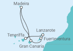 Reiseroute der Kreuzfahrt  Kanaren Alles Inklusive - Costa Kreuzfahrten