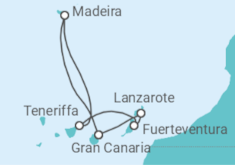 Reiseroute der Kreuzfahrt  Kanaren Alles Inklusive - Costa Kreuzfahrten