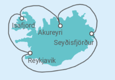 Reiseroute der Kreuzfahrt  Island Alles Inklusive - Celebrity Cruises