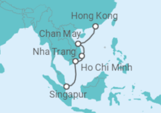 Reiseroute der Kreuzfahrt  Singapore to Hong Kong - Silversea