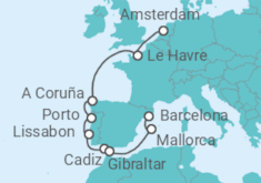 Reiseroute der Kreuzfahrt  Frankreich, Spanien, Portugal, Gibraltar - Celebrity Cruises