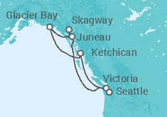 Reiseroute der Kreuzfahrt  Alaska - NCL Norwegian Cruise Line