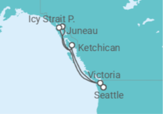 Reiseroute der Kreuzfahrt  Alaska - NCL Norwegian Cruise Line