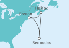Reiseroute der Kreuzfahrt  Kanada, Bermudas - NCL Norwegian Cruise Line