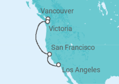 Reiseroute der Kreuzfahrt  Alaska - NCL Norwegian Cruise Line
