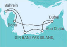 Reiseroute der Kreuzfahrt  Emirate mit Bahrein und Katar - MSC Cruises