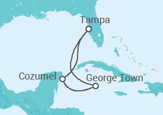 Reiseroute der Kreuzfahrt  Temptation Caribbean Cruise 2020 - Temptation Cruise