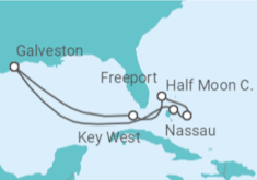 Reiseroute der Kreuzfahrt  8 DAY EASTERN CARIBBEAN ITINER - Carnival Cruise Line
