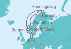 Reiseroute der Kreuzfahrt  Norwegen mit Nordkap - MSC Cruises
