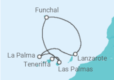 Reiseroute der Kreuzfahrt  Kanaren & Madeira mit La Palma - AIDA