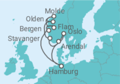 Reiseroute der Kreuzfahrt  Die schönsten Seiten Norwegens

- Hapag-Lloyd Cruises