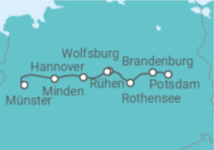 Reiseroute der Kreuzfahrt  Potsdam • Brandenburg • Hannover • Münster - Nicko Cruises