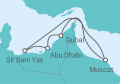 Reiseroute der Kreuzfahrt  Vereinigte Arabische Emirate, Oman - MSC Cruises