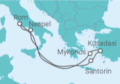 Reiseroute der Kreuzfahrt  Kreuzfahrt Italien, Griechenland mit Ephesus - Royal Caribbean