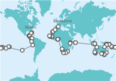 Reiseroute der Kreuzfahrt  Weltreise - Seabourn