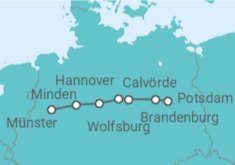 Reiseroute der Kreuzfahrt  Münster • Osnabrück • Hannover • Potsdam - Nicko Cruises