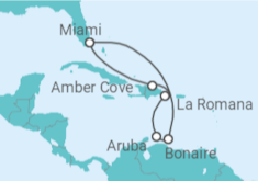 Reiseroute der Kreuzfahrt  8 DAY EXOTIC SOUTHERN CARIBBEAN CRUISE - Carnival Cruise Line