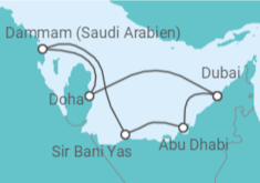 Reiseroute der Kreuzfahrt  Vereinigte Arabische Emirate - MSC Cruises