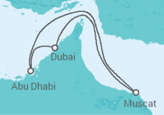 Reiseroute der Kreuzfahrt  Orient ab Dubai - AIDA