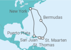 Reiseroute der Kreuzfahrt  Karibik ab New York - NCL Norwegian Cruise Line