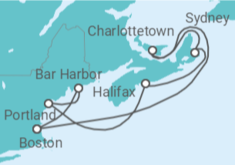 Reiseroute der Kreuzfahrt  Kanada, USA - NCL Norwegian Cruise Line