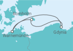 Reiseroute der Kreuzfahrt  4 Nächte - Ostsee mit Bornholm - Mein Schiff