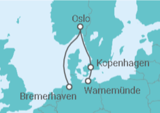 Reiseroute der Kreuzfahrt  Kurzreise mit Oslo & Kopenhagen III - Mein Schiff
