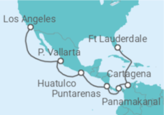 Reiseroute der Kreuzfahrt  World Cruise Segment - Panama Canal (Connoisseur) - Princess Cruises