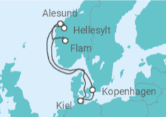 Reiseroute der Kreuzfahrt  Norwegen Kreuzfahrt 2023  - MSC Cruises