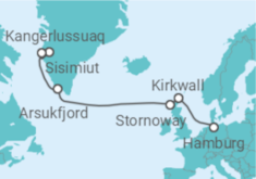Reiseroute der Kreuzfahrt  Expedition Südwestgrönland - Abenteuer zwischen Eis und Historie - Hapag-Lloyd Cruises