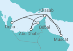 Reiseroute der Kreuzfahrt  7 Nächte - Dubai mit Oman mit Flug - Mein Schiff