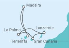 Reiseroute der Kreuzfahrt  Kanaren & Madeira mit La Palma - AIDA