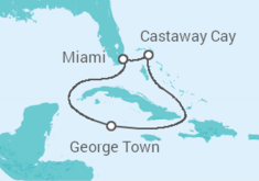Reiseroute der Kreuzfahrt  Kaimaninseln - Disney Cruise Line