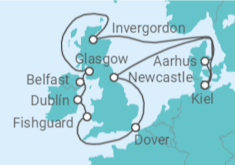Reiseroute der Kreuzfahrt  Großbritannien & Irland 2 - AIDA