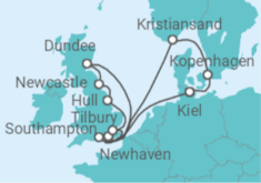 Reiseroute der Kreuzfahrt  12 Tage Kiel • Rønne • Libau • Riga • Helsinki • Kotka • Tallinn • Turku • Stockholm • Kiel - Nicko Cruises