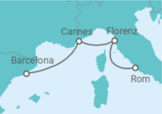 Reiseroute der Kreuzfahrt  Frankreich, Italien - NCL Norwegian Cruise Line