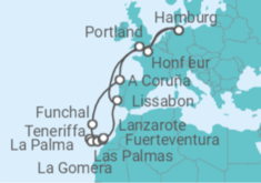 Reiseroute der Kreuzfahrt  Große Winterpause Kanaren 2 - AIDA