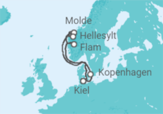 Reiseroute der Kreuzfahrt  Norwegen Kreuzfahrt 2024 - MSC Cruises