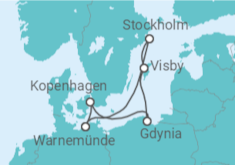 Reiseroute der Kreuzfahrt  Schweden, Polen & Dänemark - AIDA