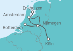Reiseroute der Kreuzfahrt  Köln • Amsterdam • Rotterdam • Köln
- Nicko Cruises