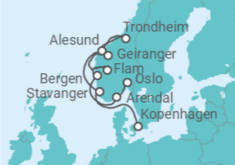 Reiseroute der Kreuzfahrt  Von Kopenhagen (Dänemark) nach Oslo (Norwegen) - Silversea