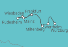 Reiseroute der Kreuzfahrt  Frankfurt • Würzburg • Rüdesheim • Frankfurt - Nicko Cruises