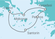 Reiseroute der Kreuzfahrt  Frühling in Athen & Schnupperkreuzfahrt - Celestyal Cruises