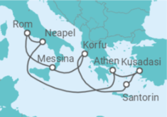 Reiseroute der Kreuzfahrt  Grand Mediterranean - Princess Cruises