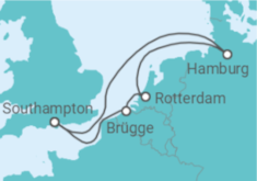 Reiseroute der Kreuzfahrt  NORTHERN EUROPE - PO Cruises