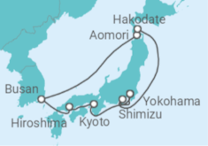 Reiseroute der Kreuzfahrt  Japan, Südkorea - Celebrity Cruises