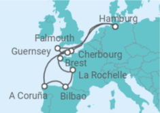 Reiseroute der Kreuzfahrt  Wunderschönes Westeuropa - MSC Cruises