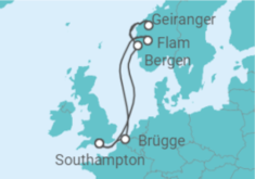 Reiseroute der Kreuzfahrt  Belgien, Norwegen - Celebrity Cruises