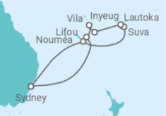 Reiseroute der Kreuzfahrt  Nauru, Fidschi Inseln, Vanuatu - Celebrity Cruises