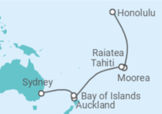 Reiseroute der Kreuzfahrt  Französisch-polynesien, Neuseeland - Celebrity Cruises